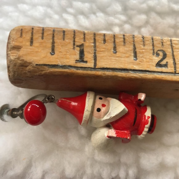 Vintage Christmas Santa Claus-screw on back earrings - Picture 5 of 13